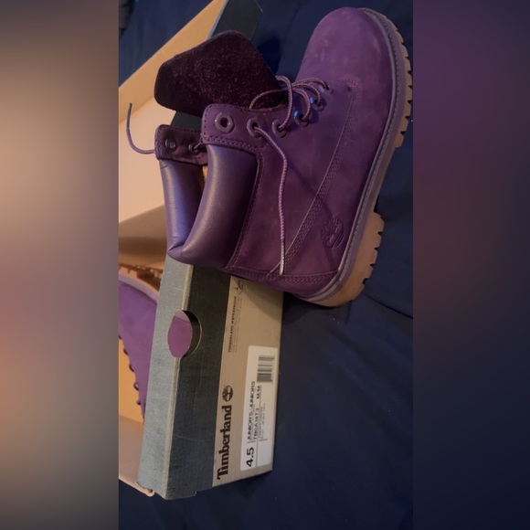 Purple Timberland Boots. European size 37. Size 4.5 US. - Picture 2 of 5